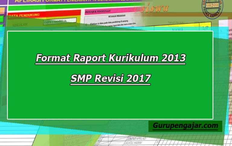 Format Raport K13 SMP Revisi 2017 Download Aplikasi e-Raport